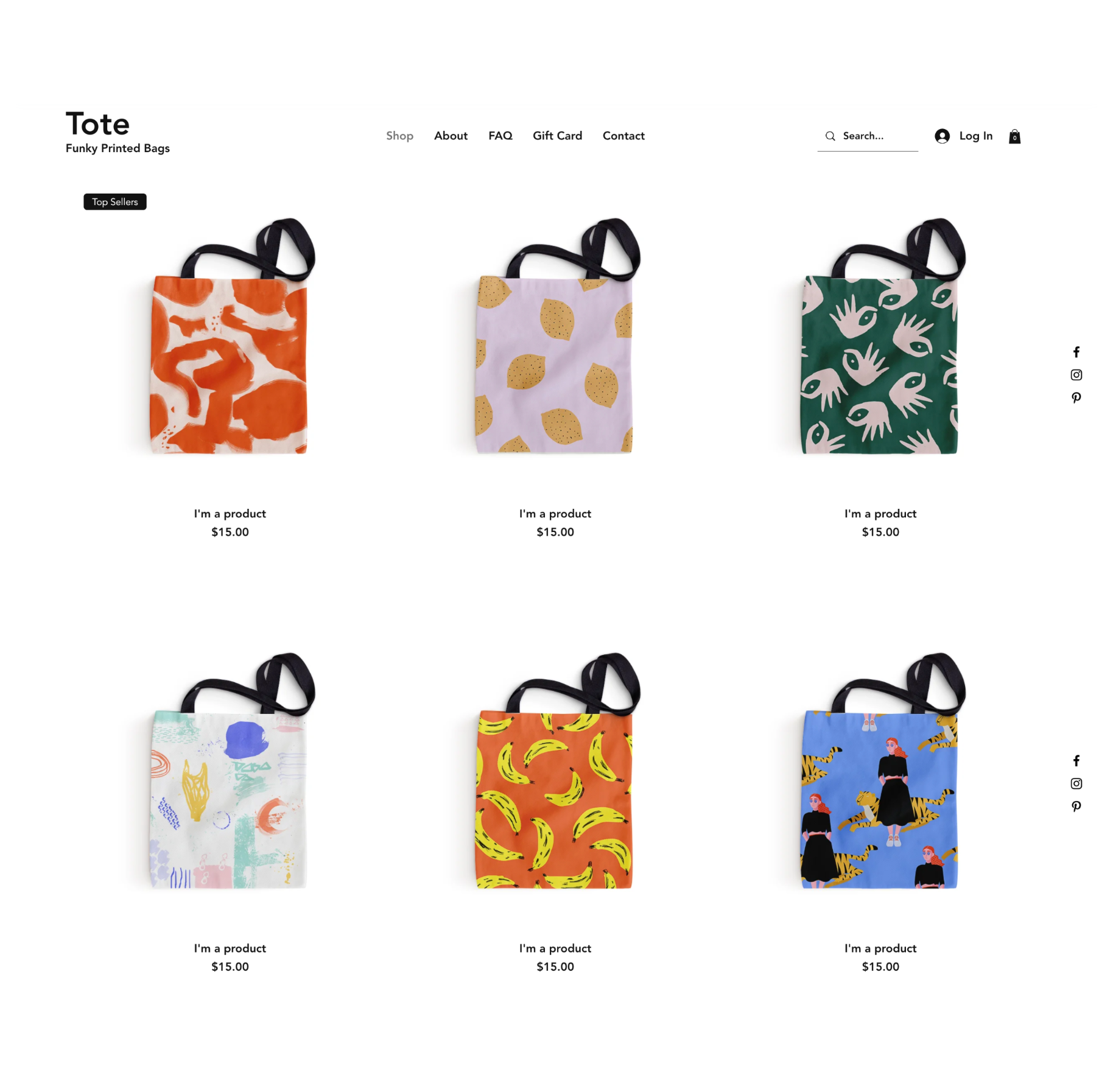 Wix Template Accessories Store